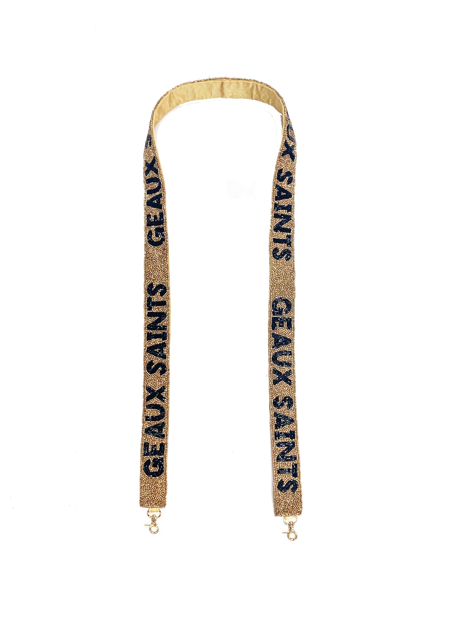 Geaux Saints Black and Gold Beaded Purse Strap