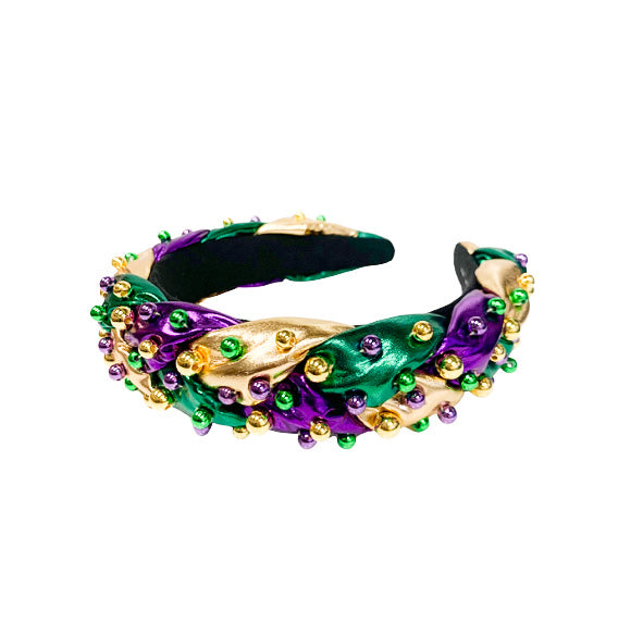 mardi gras braided headband