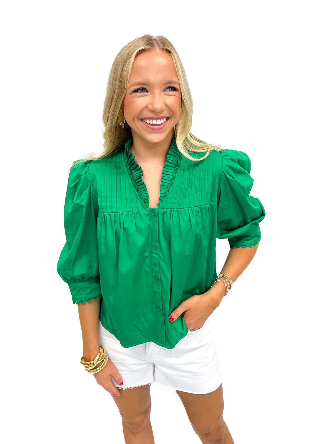 Alden Adair Blake Top - Emerald