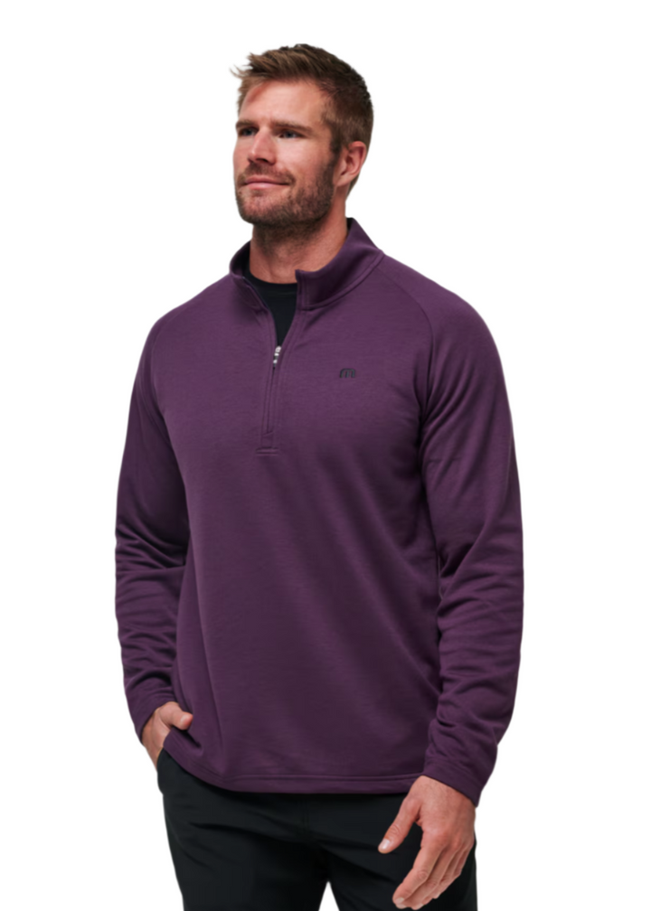 Travis Mathew Upgraded Quarter Zip - Plum