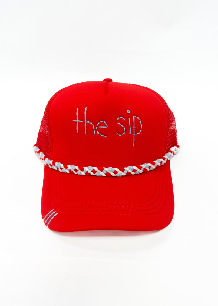 The Sip Trucker Hat - Red