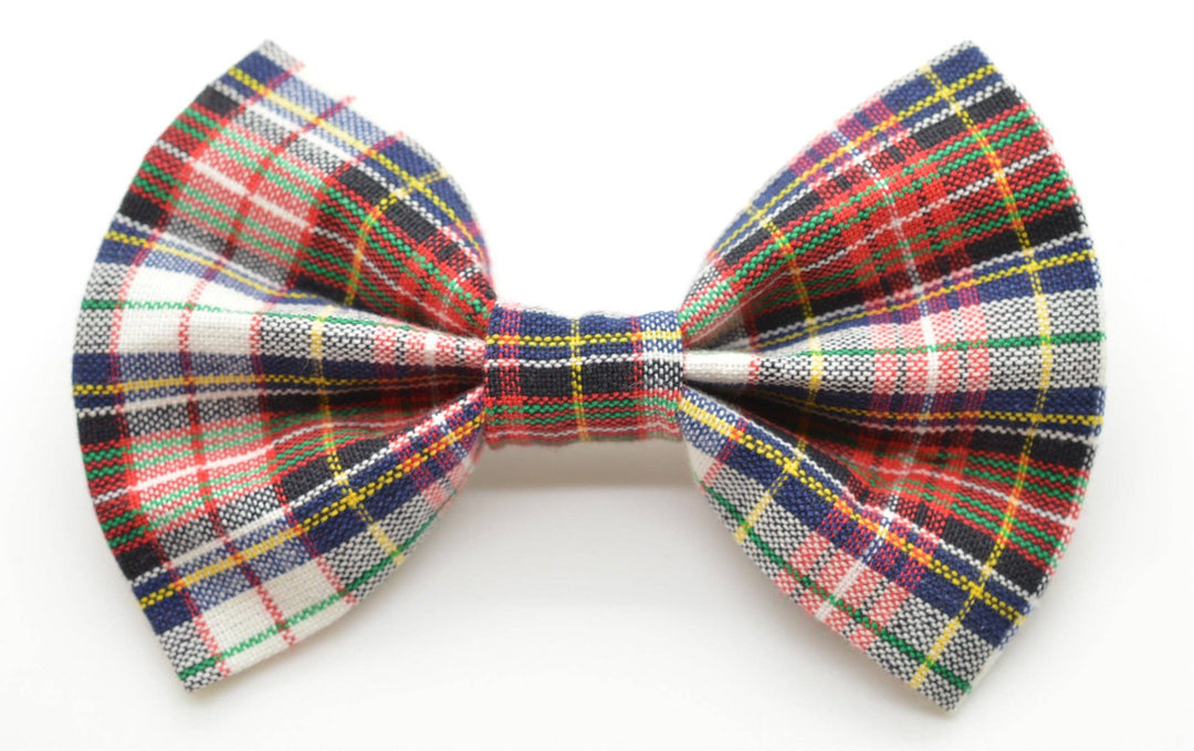 White Tartan Bow Tie