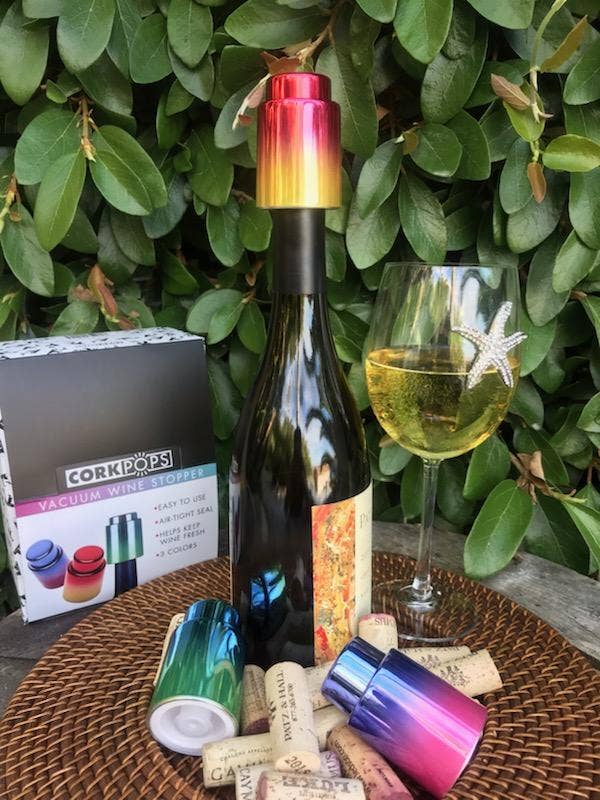 Vacuum Wine Stopper Metallic Ombre - Assorted