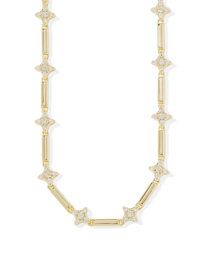 Kendra Scott Holland Strand Necklace - Gold White Crystal