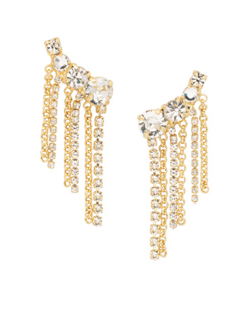 Sorrelli Curtain Climber Statement Earrings - Crystal - Gabrielle's Biloxi