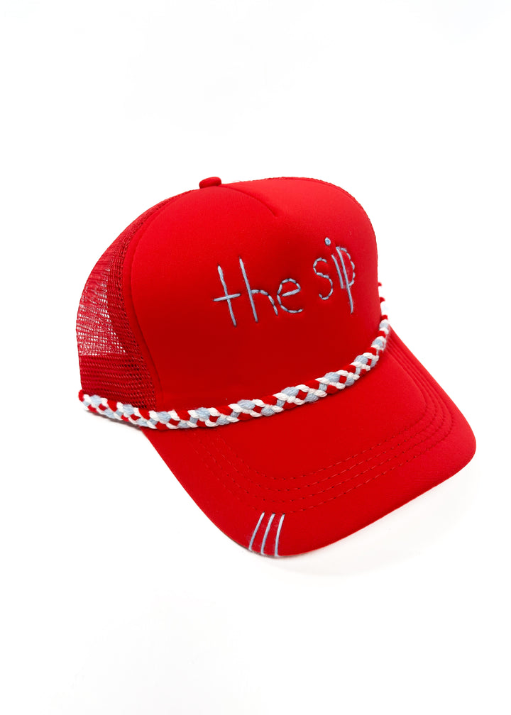 The Sip Trucker Hat - Red