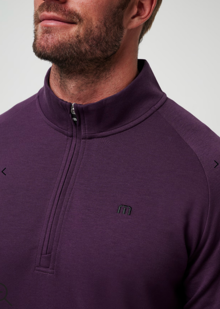 Travis Mathew Upgraded Quarter Zip - Plum