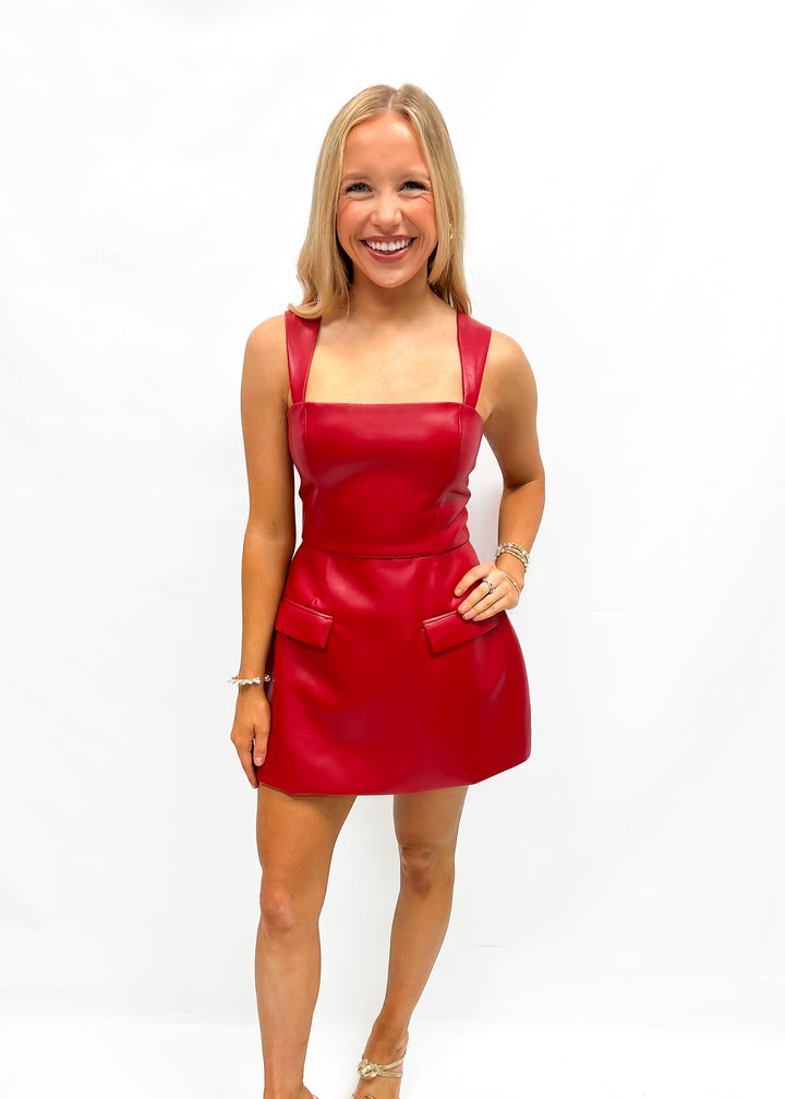 Amanda Uprichard Bethany Skort Romper - Scarlet