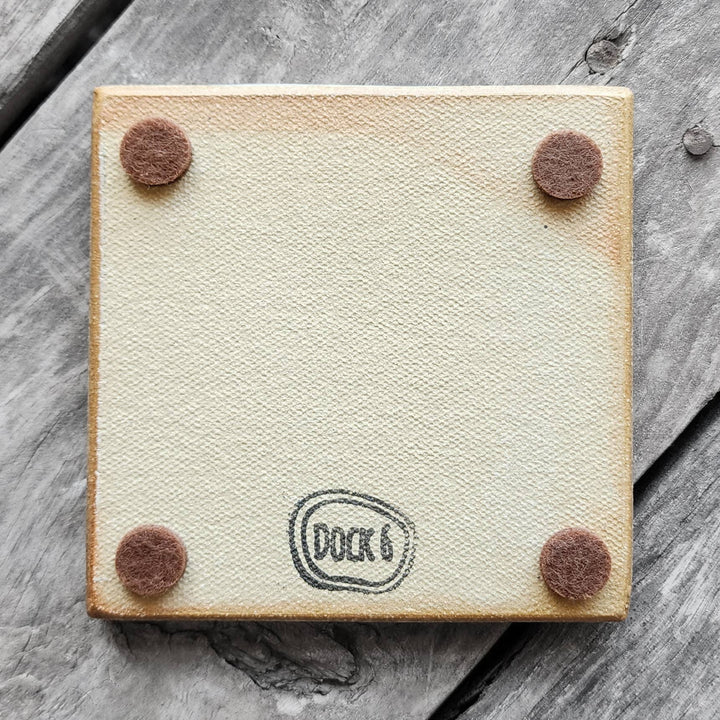 Dock 6 Pottery Square Coaster Set of 4 - Grey & White