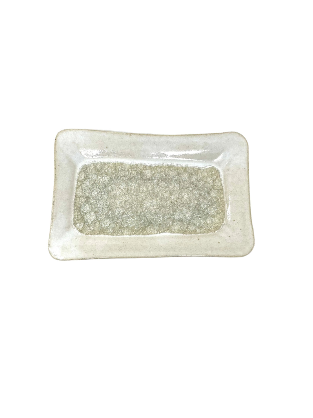 Dock 6 Pottery Small Rectangle Tray w/glass - Eggshell White