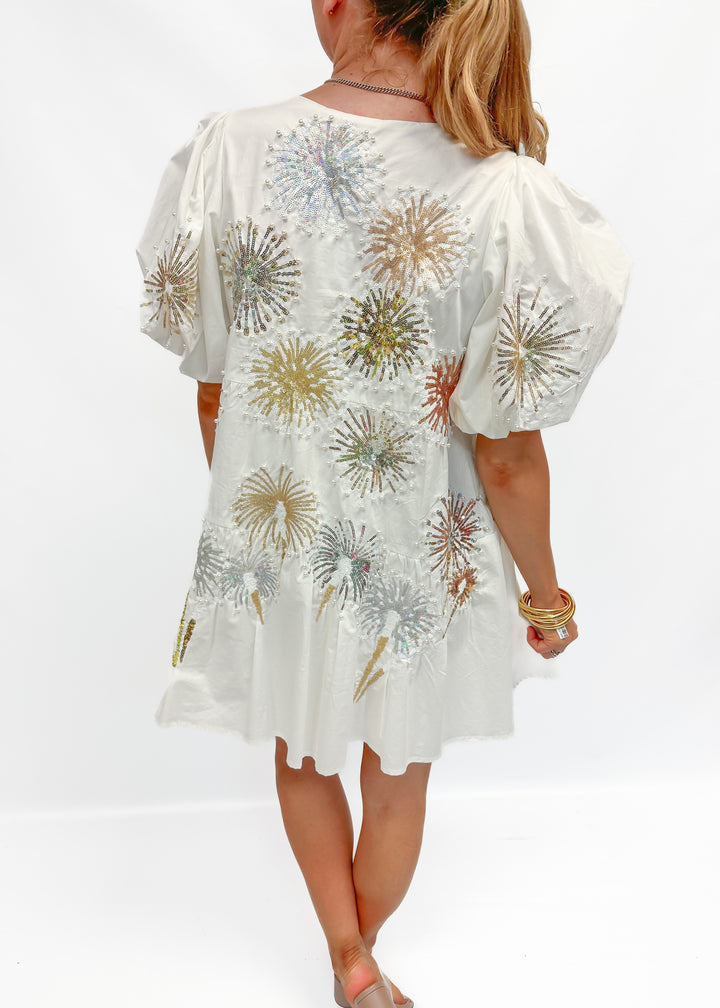 Queen of Sparkles White Firework Dress - Gabrielle's Biloxi