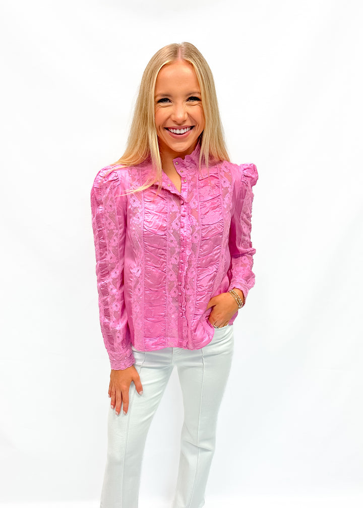 Love Shack Fancy Jacque Top - Tulip Pink