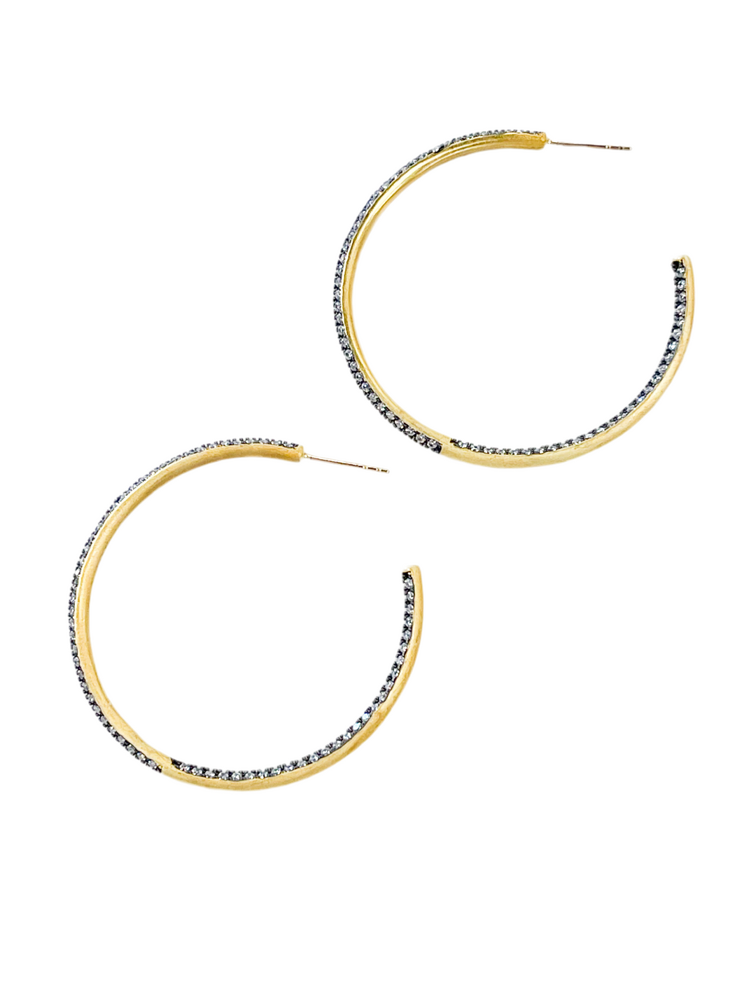 Freida Rothman Pave Hoop Earrings - Gold & Black