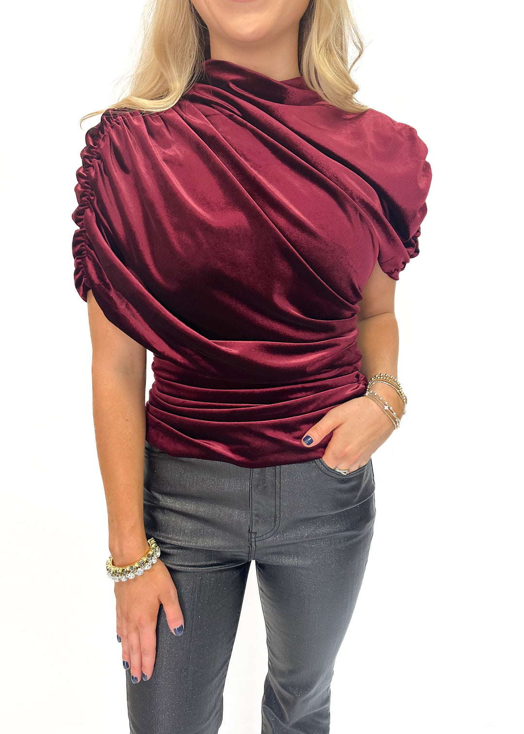 Amanda Uprichard Evianna Top - Burgundy