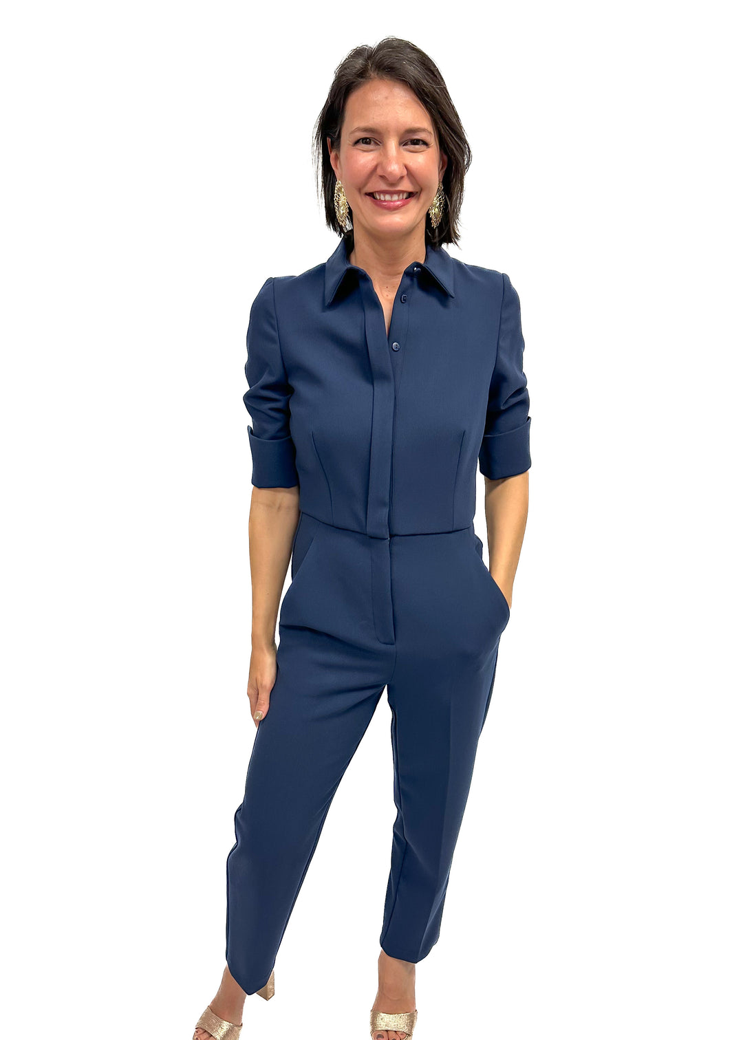 Black Halo Van Jumpsuit - Pacific Blue - Gabrielle's Biloxi