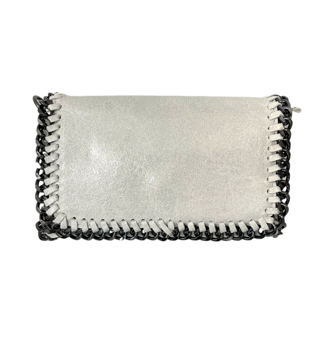 German Fuentes Leather Crossbody Clutch - Ivory