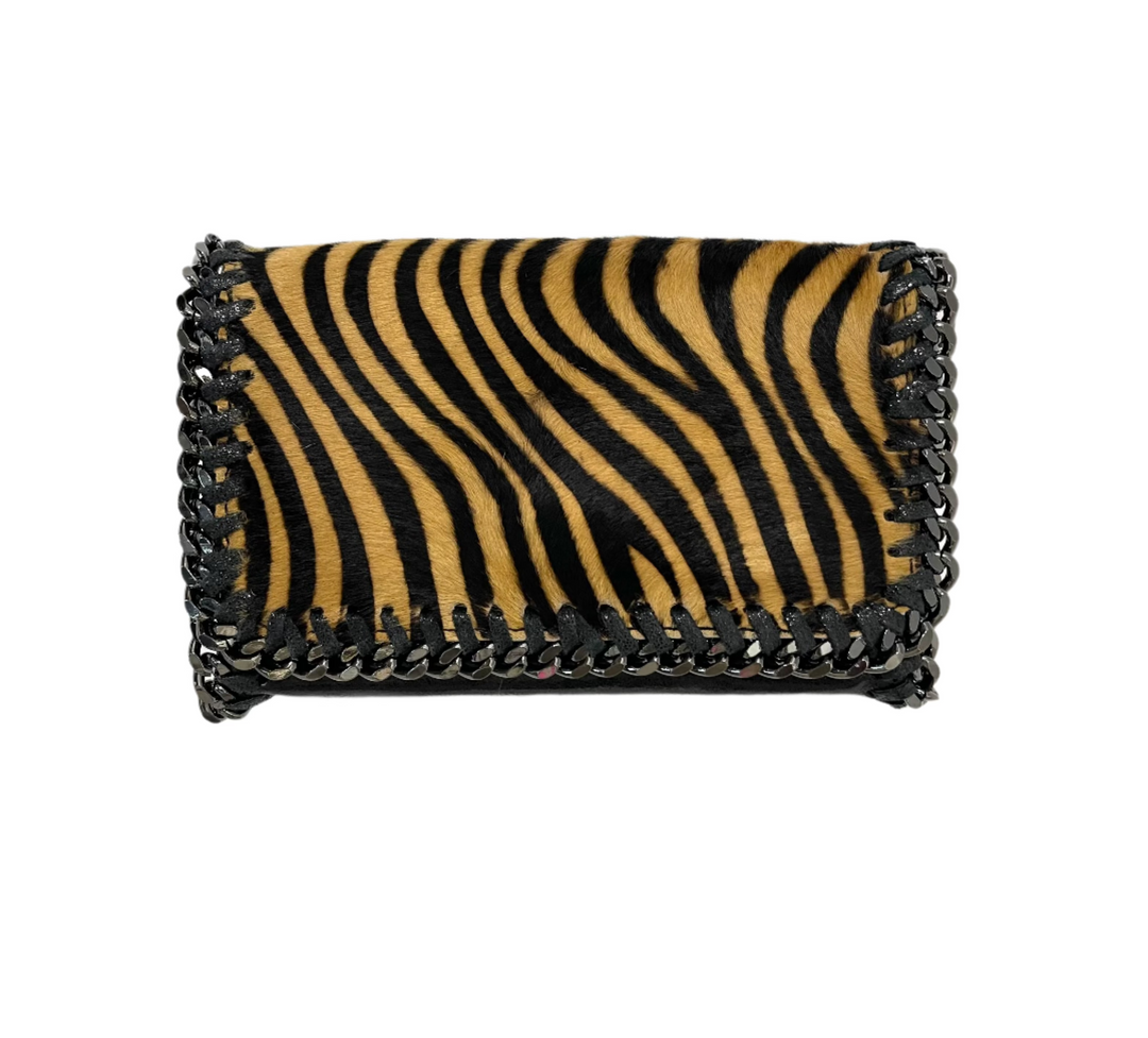 German Fuentes Leather Crossbody Clutch - Cowhide Tiger