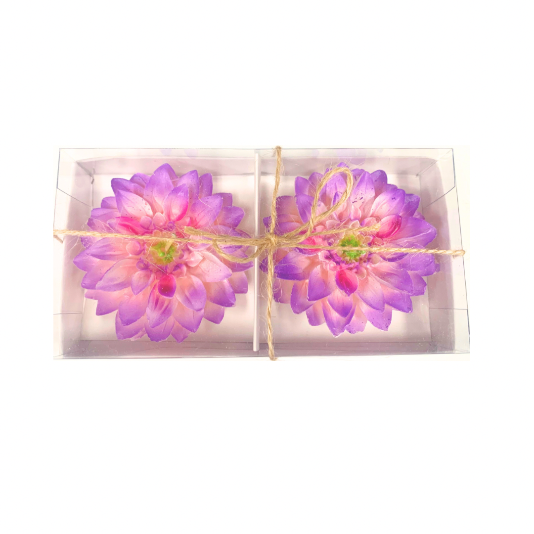 Flower Candle, Set of 2, Assorted 3" - Gabrielle's Biloxi