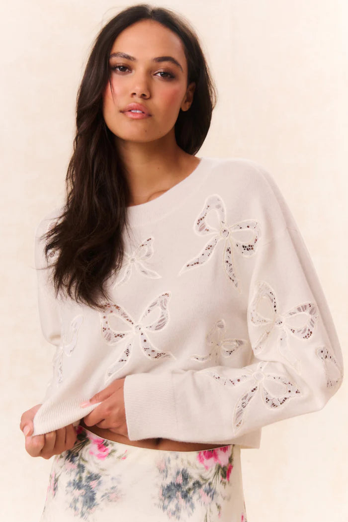 Love Shack Fancy Parson Pullover - Marshmallow Bliss