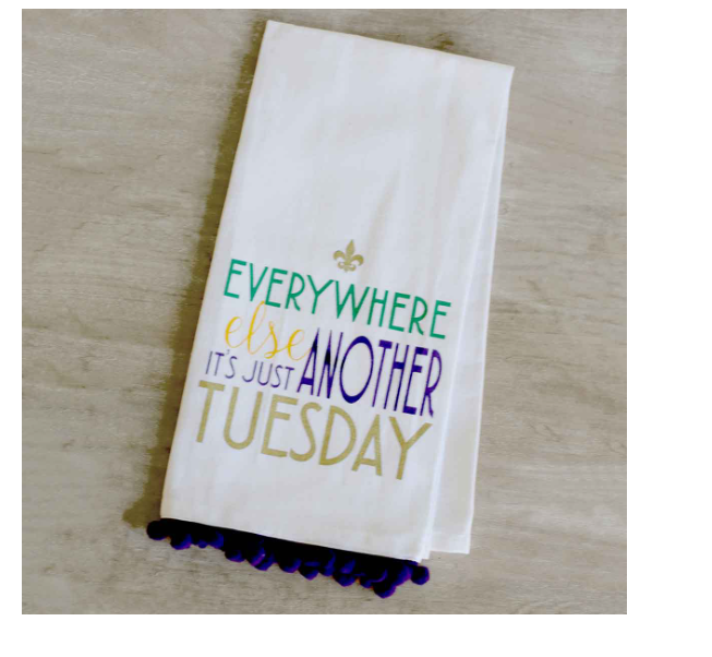 Tuesday Flour Sack Hand Towel - Gabrielle's Biloxi