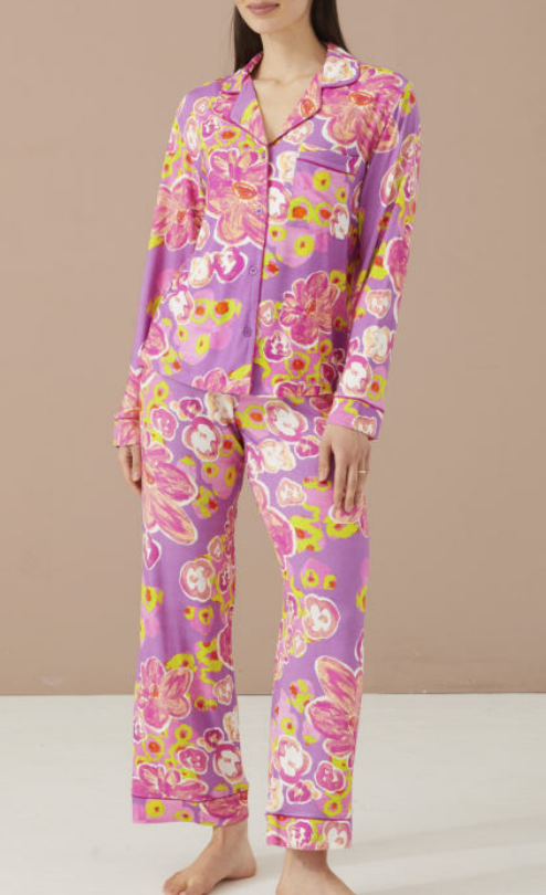 Alivia Sofia Long PJ Set - Sugar Plum Floral Pond - Gabrielle's Biloxi