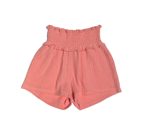 Girls Sadie Shorts - Coral Gauze - Gabrielle's Biloxi