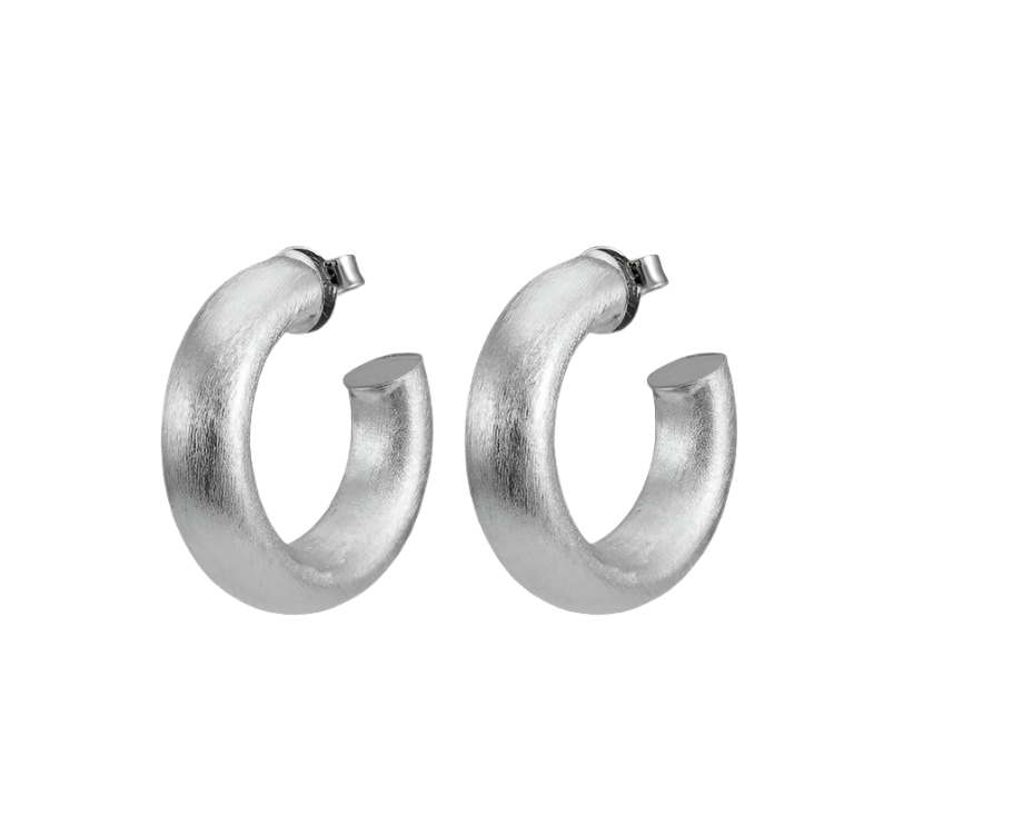 Sheila Fajl Small Chantal Hoops - Brushed Silver