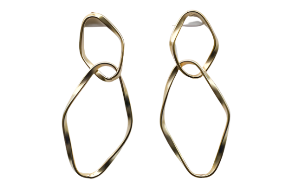 Twisted Double Link Post Earrings