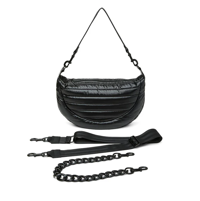 Think Royln Elton Hobo Cross Body (Black on Black) - Pearl Black