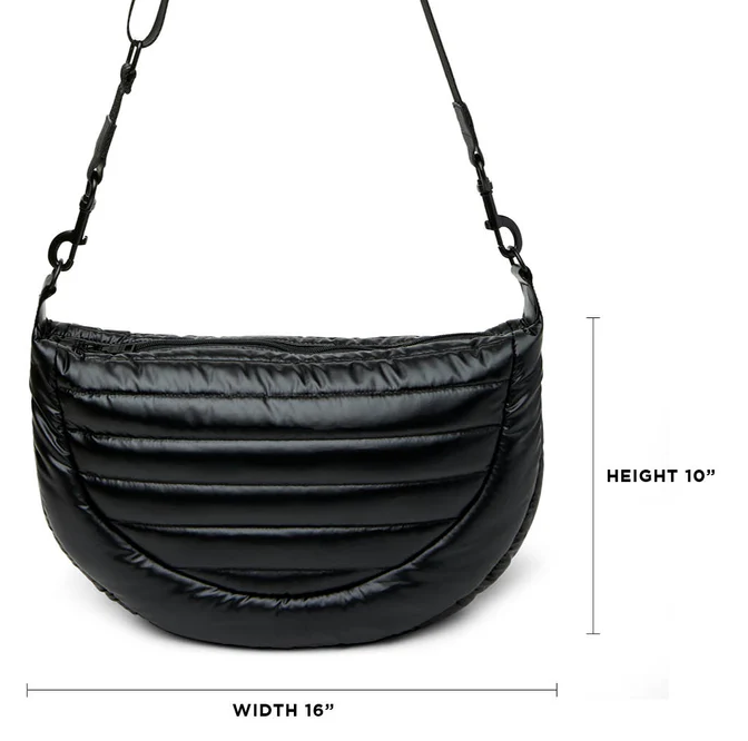 Think Royln Elton Hobo Cross Body (Black on Black) - Pearl Black