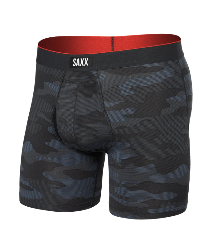 Saxx Multi-Sport Mesh Boxer Brief Fly - Remote Camo-Faded Black