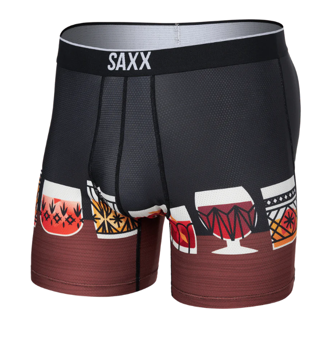 Saxx Volt Breathable Mesh Boxer Brief - Top Shelf Black