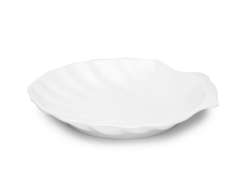 White 16" Shell Melamine Serving Platter