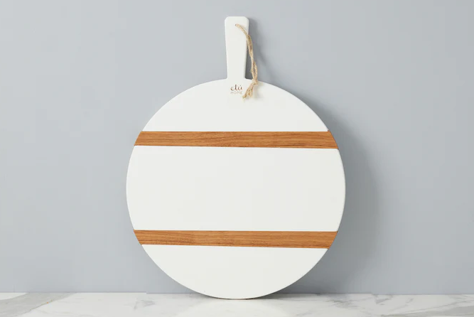 White Round Mod Charcuterie Board, Medium