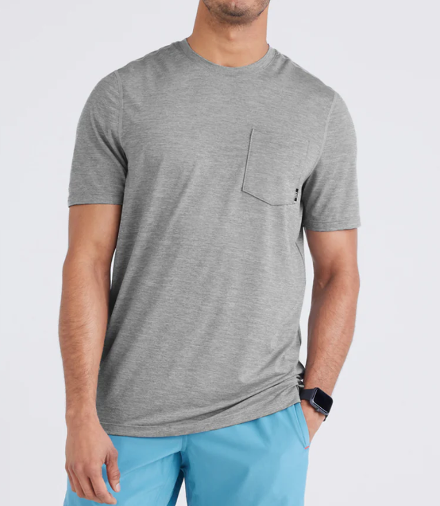 Saxx Droptemp All Day Cooling Short Sleeve Pocket Tee - Tradewinds Heather