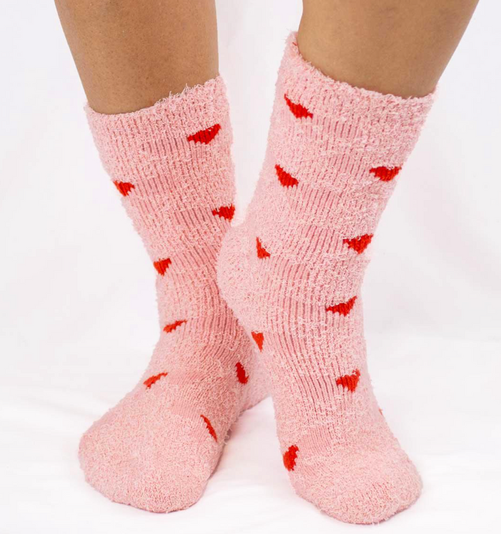 Women's Tickled Pink Fuzzy Socks