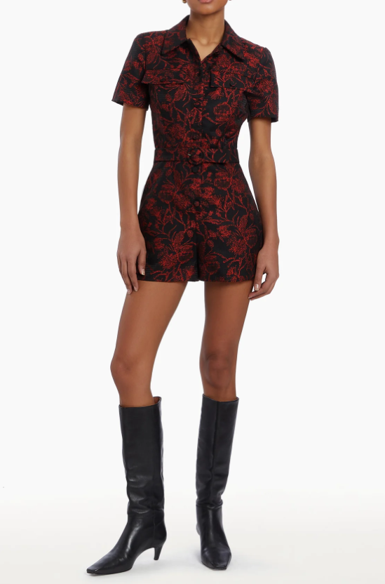 Amanda Uprichard Ireland Romper - Red/Black