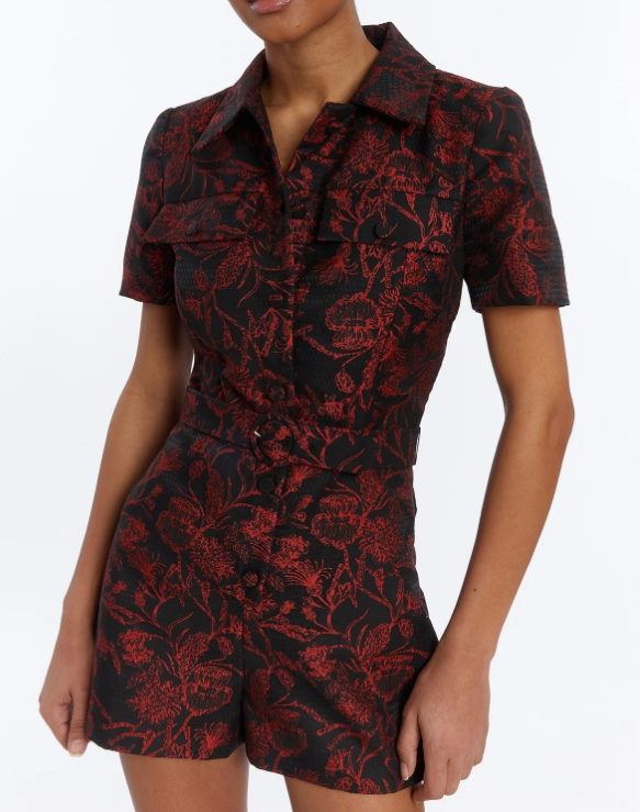 Amanda Uprichard Ireland Romper - Red/Black