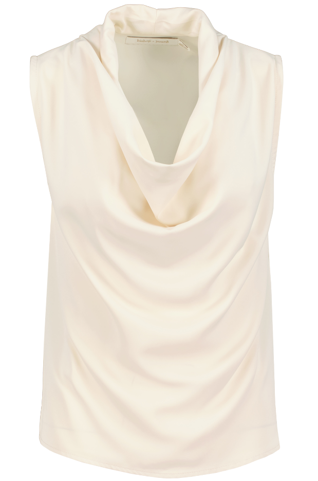 Bishop + Young Olivia Cowl Neck Top - Pearl