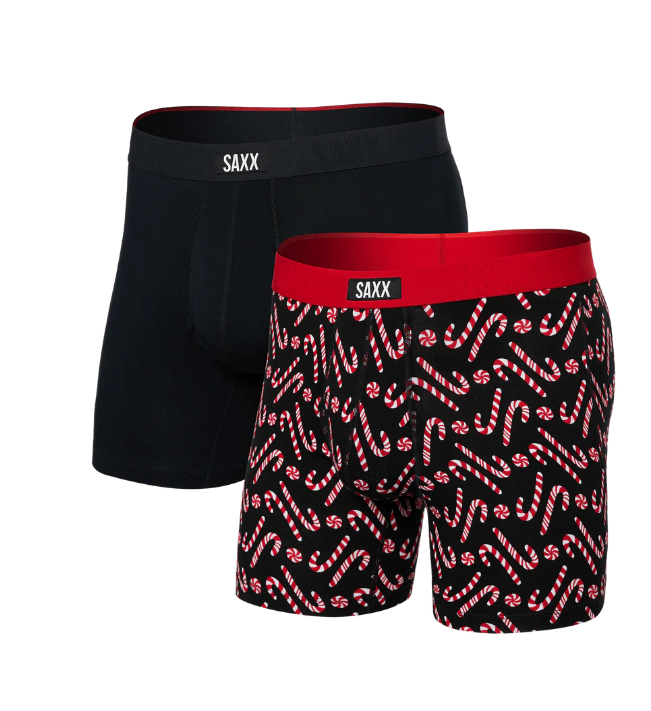 Saxx Vibe Xtra Boxer Brief Fly -2 PK - Mint Condition/Black