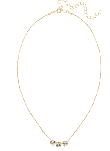 Sorrelli Triple Stud Tennis Necklace - Crystal