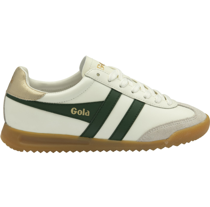 Gola Women's Torpedo Leather Sneakers - White/Evergreen/Gold