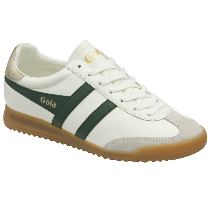 Gola Women's Torpedo Leather Sneakers - White/Evergreen/Gold