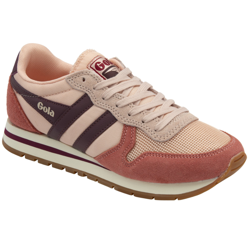 Gola Women's Daytona Sneakers - Pearl Pink/Clay/ Windsor Wine