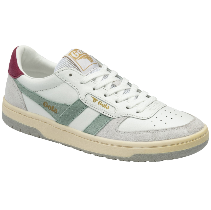 Gola Women's Hawk Sneakers - White/Green Mist/Cerise/Grey