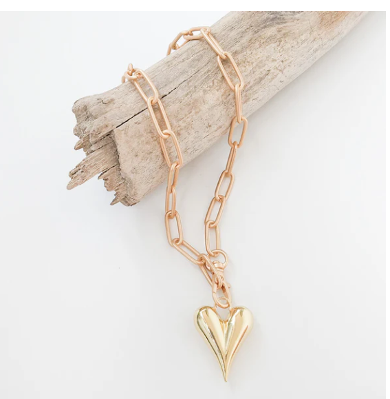 18" XL Paperclip w/ XL Plump Heart - Gold