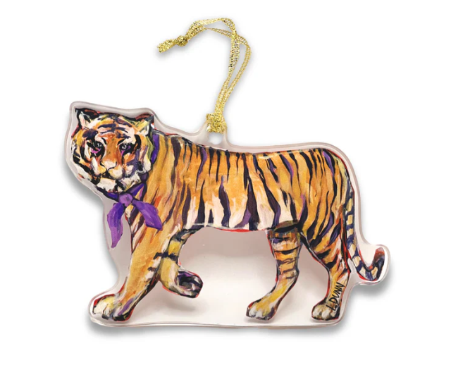 Lauren Dunn Gameday Tiger Acrylic Mascot Ornament