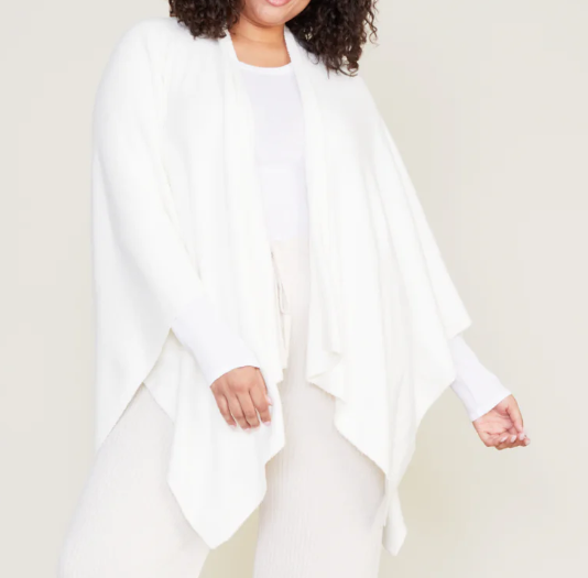 Barefoot Dream CozyChic Lite Heatherd Weekend Wrap - Pearl