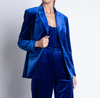 Karina Grimaldi Lola Velvet	Blazer - Dusk Blue