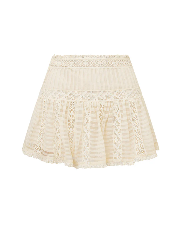 Love Shack Fancy Rubyanna Skirt - Cream